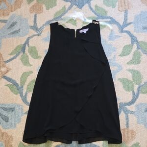 Black Sleeveless Blouse with Chain Detail